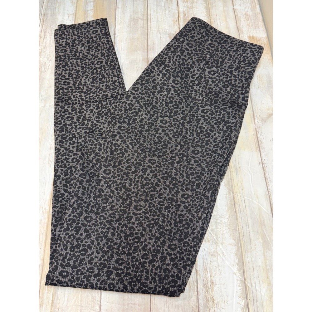 Loft Gray Leopard Print Skinny Ankle Pants leggings Small Tall NWT Animal Print